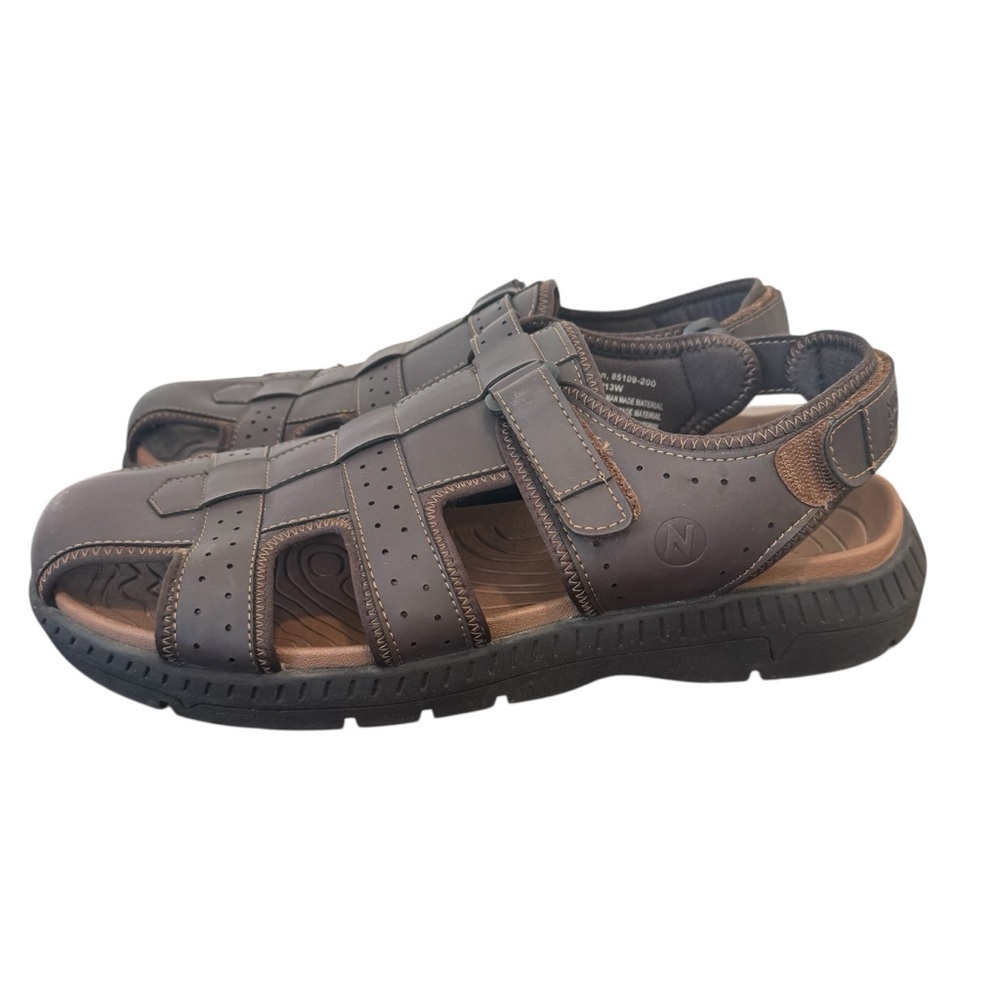 Nunn Bush Rio Bravo Fisherman Closed Toe Mens Sandals Brown SIZE 13W Outdoor